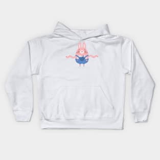 Bunny doing arm wave Kids Hoodie